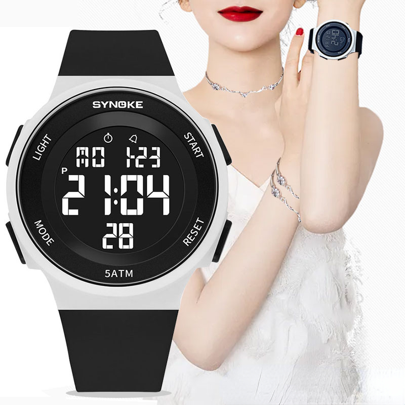 Silicone Ladies Watch Outdoor Sports Electronic Watches Digital Waterproof Clock