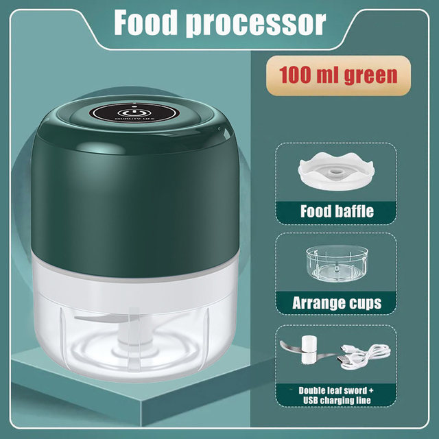 Kitchen room appliances 100ml Electric Chopper Garlic Masher Meat Grinder Mini Food Garlic Vegetable Chopper  Crusher Rechargeable Food Processor