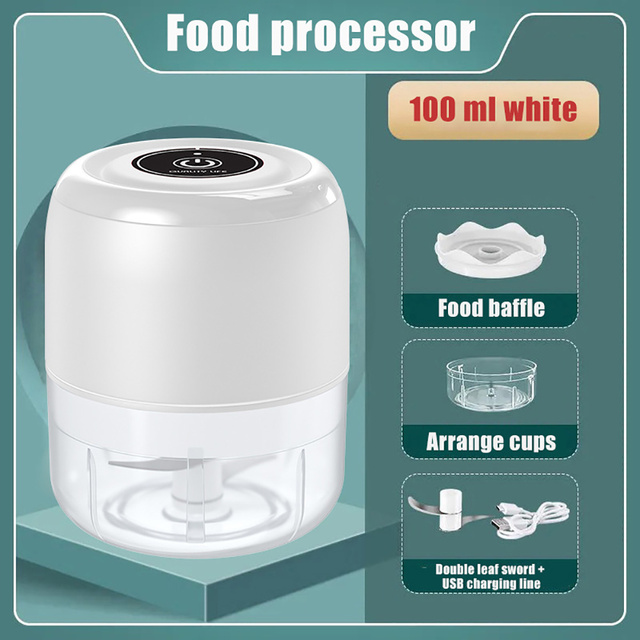 Kitchen room appliances 100ml Electric Chopper Garlic Masher Meat Grinder Mini Food Garlic Vegetable Chopper  Crusher Rechargeable Food Processor