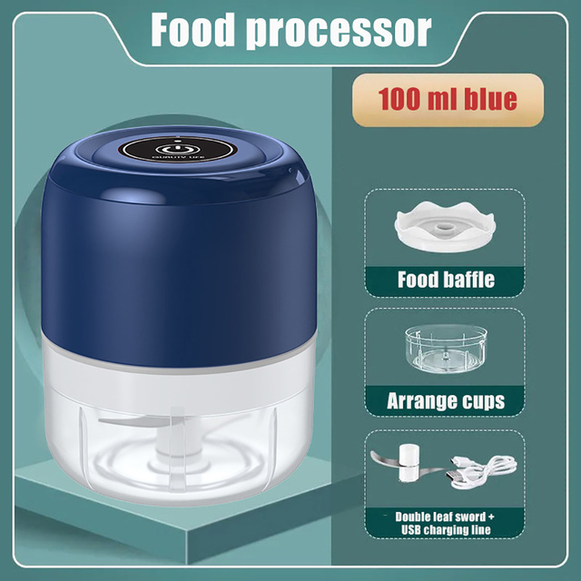 Kitchen room appliances 100ml Electric Chopper Garlic Masher Meat Grinder Mini Food Garlic Vegetable Chopper  Crusher Rechargeable Food Processor