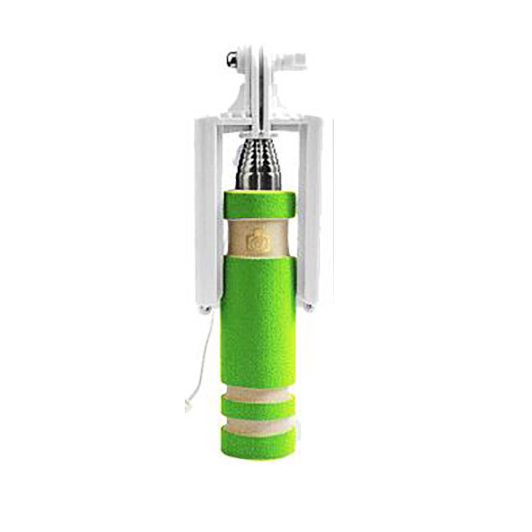 Mini Selfie Stick with Button Wired Cotton Material Handle Monopod Universal for Mobile Phone