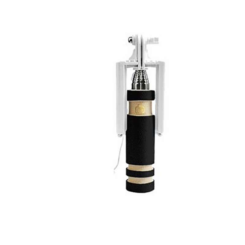 Mini Selfie Stick with Button Wired Cotton Material Handle Monopod Universal for Mobile Phone