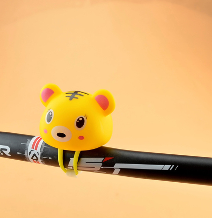 Cute Rubber Cartoon Soft Bicycle Bell Rings MTB Road Bike Alarm Speaker With Light Childern Scooter Cycling Air Horn Accessories