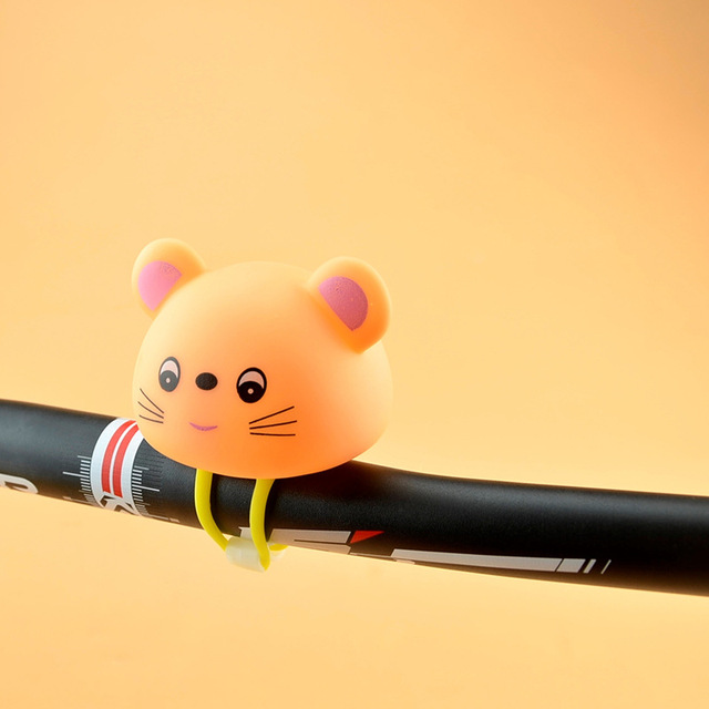 Cute Rubber Cartoon Soft Bicycle Bell Rings MTB Road Bike Alarm Speaker With Light Childern Scooter Cycling Air Horn Accessories
