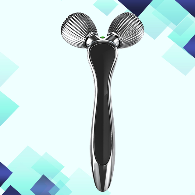 3D Microcurrent Roller Massage for Face Gouache Scraper for Face Slimming Beauty Face Massager Face Roller Solar Charging Guasha