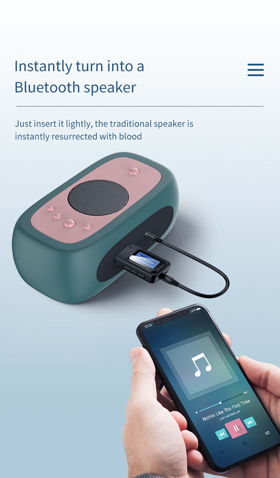 3.5mm AUX 5.0 Bluetooth Adapter Wireless LCD Display USB Bluetooth Receiver Music Audio Transmitter for PC TV Car Adaptador Black