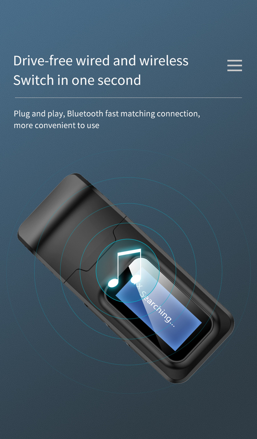 3.5mm AUX 5.0 Bluetooth Adapter Wireless LCD Display USB Bluetooth Receiver Music Audio Transmitter for PC TV Car Adaptador Black