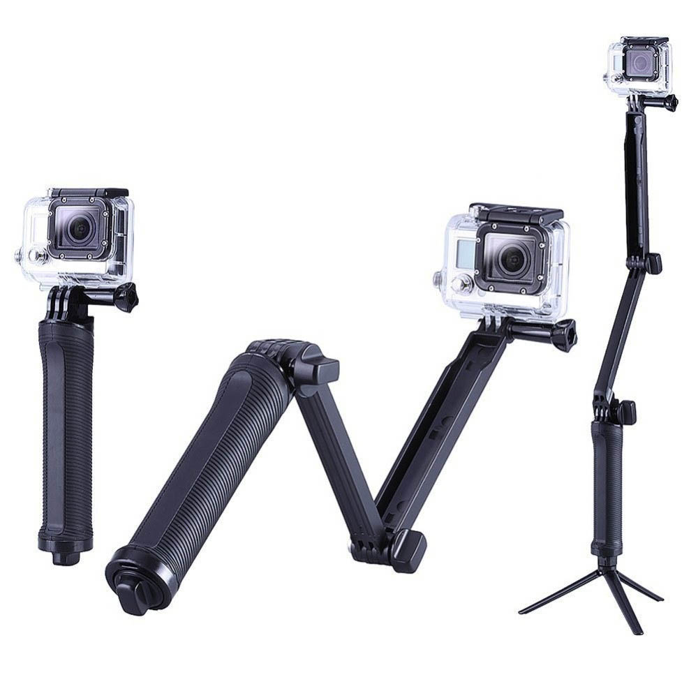 Foldable 3 Way Grip Waterproof Monopod Selfie Stick For Gopro Hero 9 8 7 5 6 4 10 SJ Xiaomi Yi Action camera Tripod Accessories