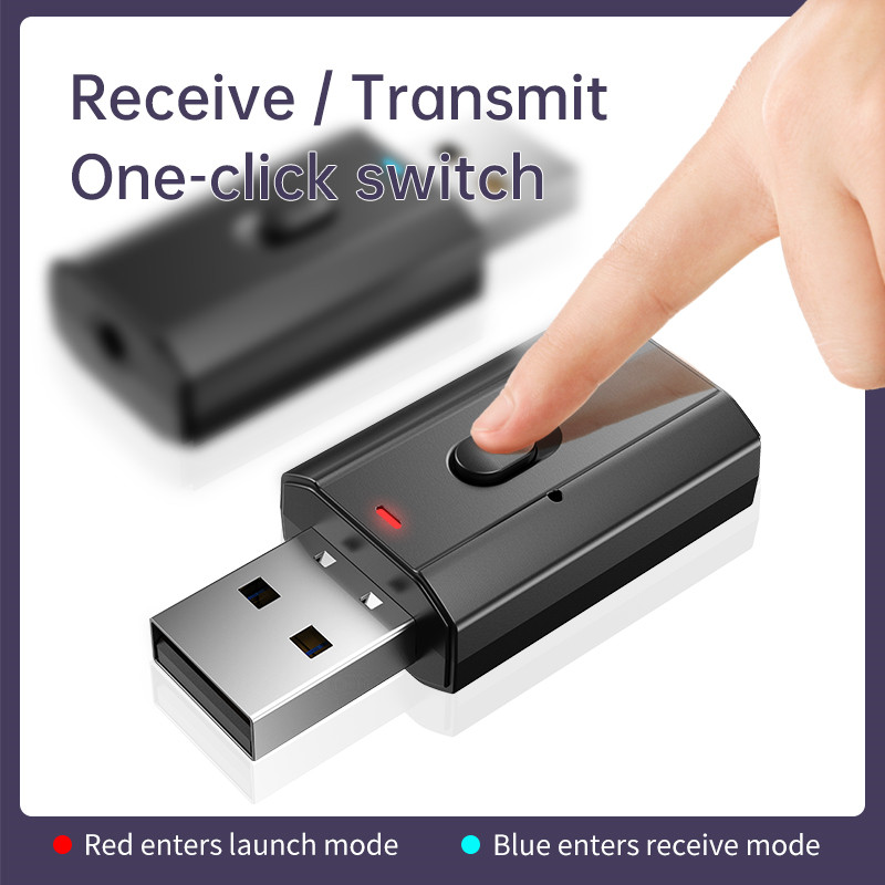 5.0 Bluetooth Adapter USB Wireless Bluetooth Transmitter Receiver Music Audio for PC TV Car Hands-free 3.5mm AUX Adaptador