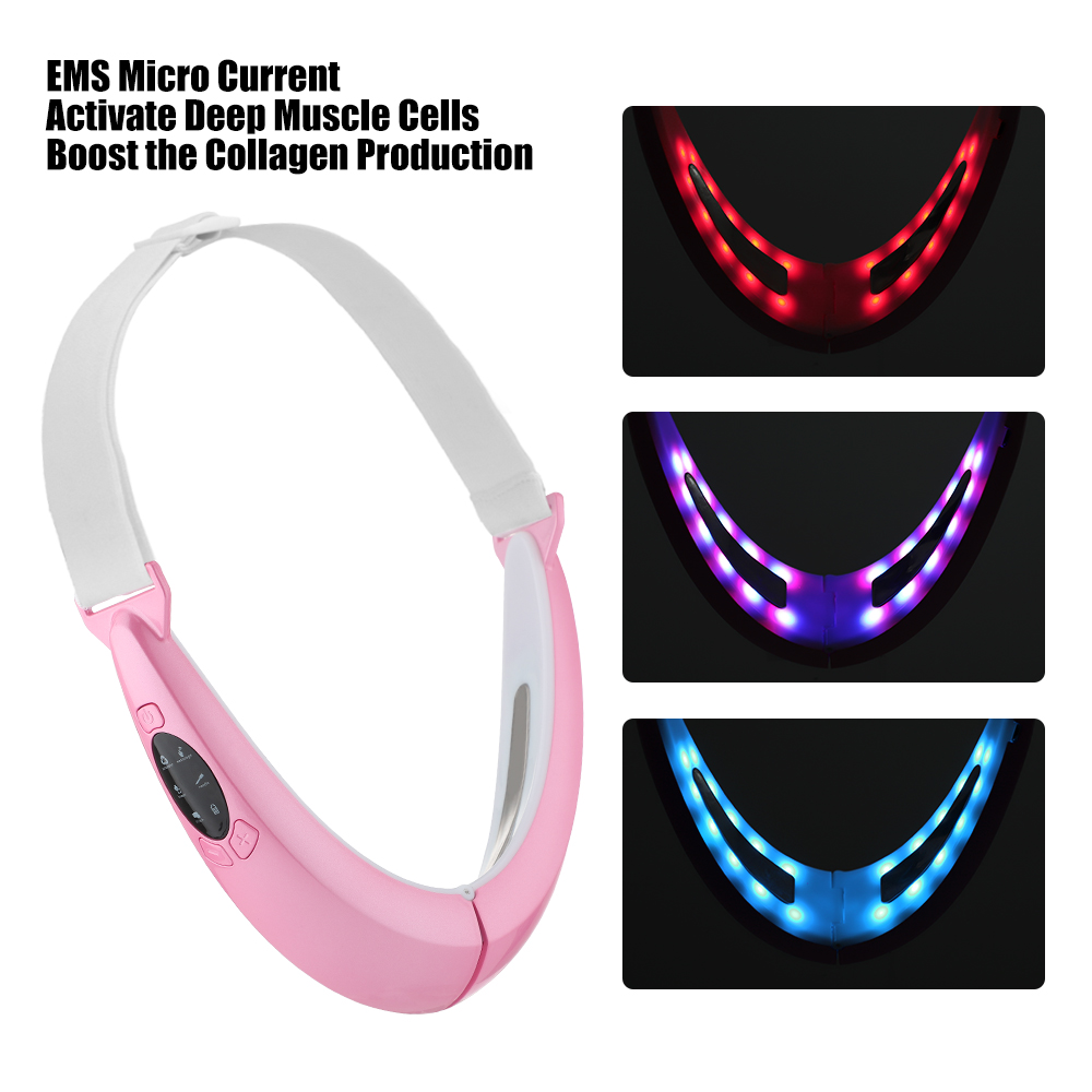 V-Line Lifting Face Massager Electic LED Photon Therapy EMS Micro-current Facial Slimming Vibration Massager Beauty Instrument