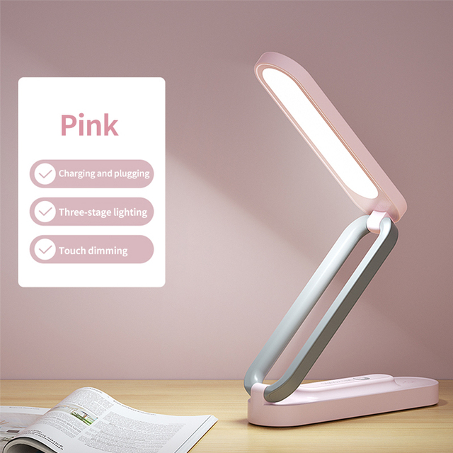 Collapsible Desk Lamp Rechargeable Reading Light Eye Protection Light LED Folding Table Lamp For Bedroom Parents Gift