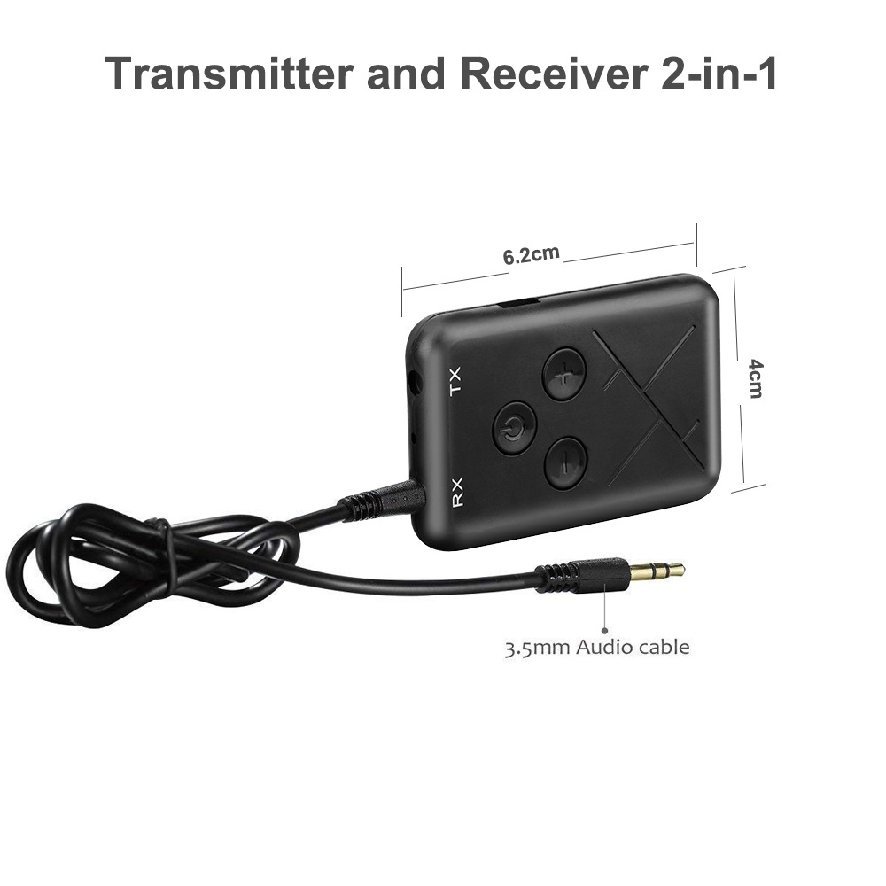 2 in 1 Wireless Bluetooth-compatible 5.0 Transmitter Receiver Chargable for TV PC Car Speaker 3.5mm AUX Hifi Music Audio Adapter