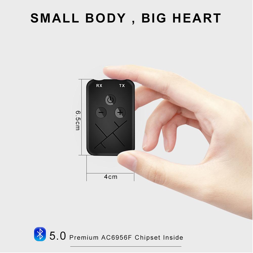 2 in 1 Wireless Bluetooth-compatible 5.0 Transmitter Receiver Chargable for TV PC Car Speaker 3.5mm AUX Hifi Music Audio Adapter