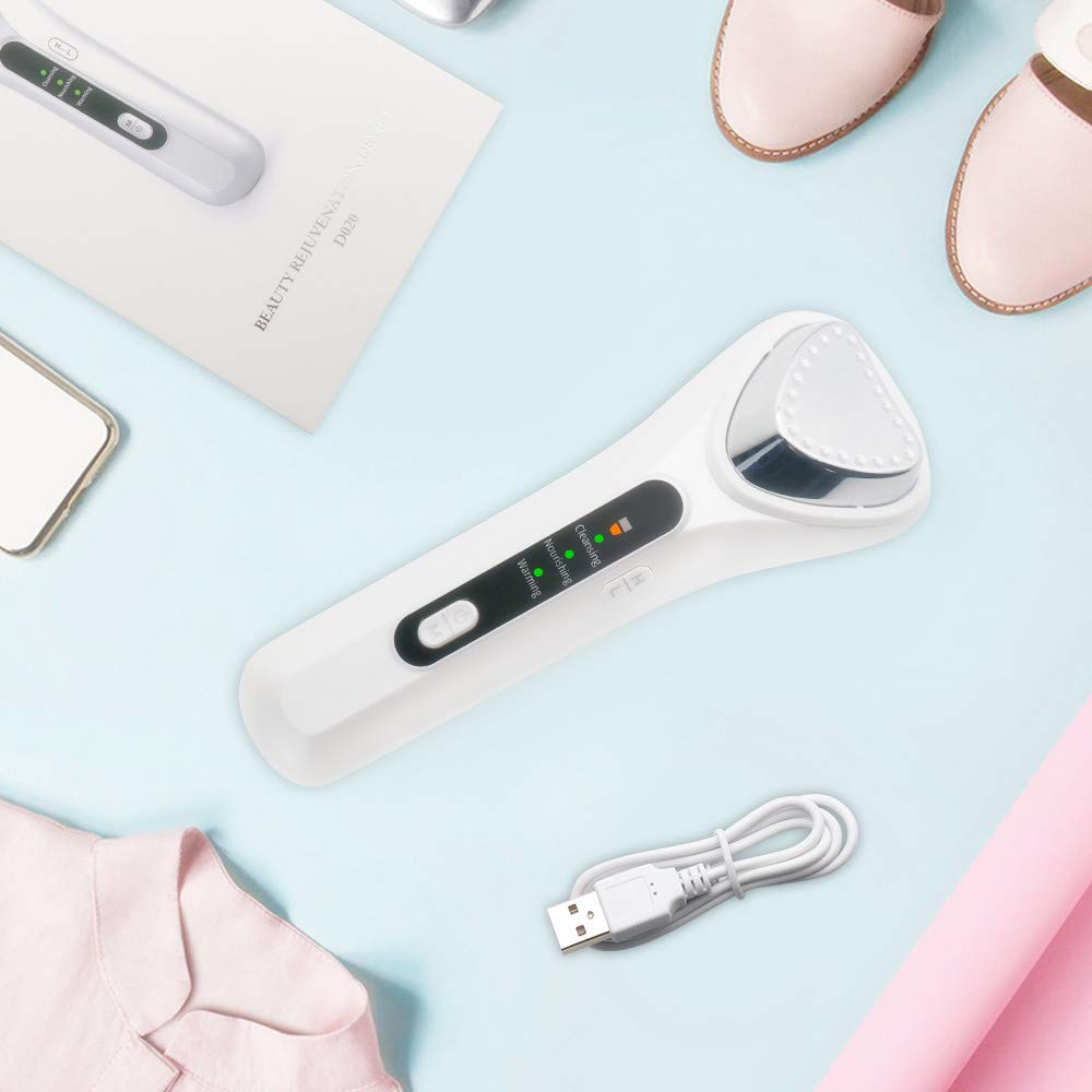 High Frequency Vibration Cold heat Ultrasonic Negative Ion Beauty Instrument Massage Face Fast Heating Ion Beauty Device