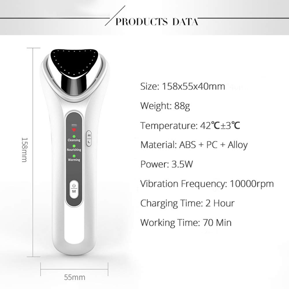 High Frequency Vibration Cold heat Ultrasonic Negative Ion Beauty Instrument Massage Face Fast Heating Ion Beauty Device