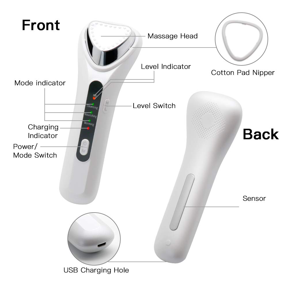 High Frequency Vibration Cold heat Ultrasonic Negative Ion Beauty Instrument Massage Face Fast Heating Ion Beauty Device