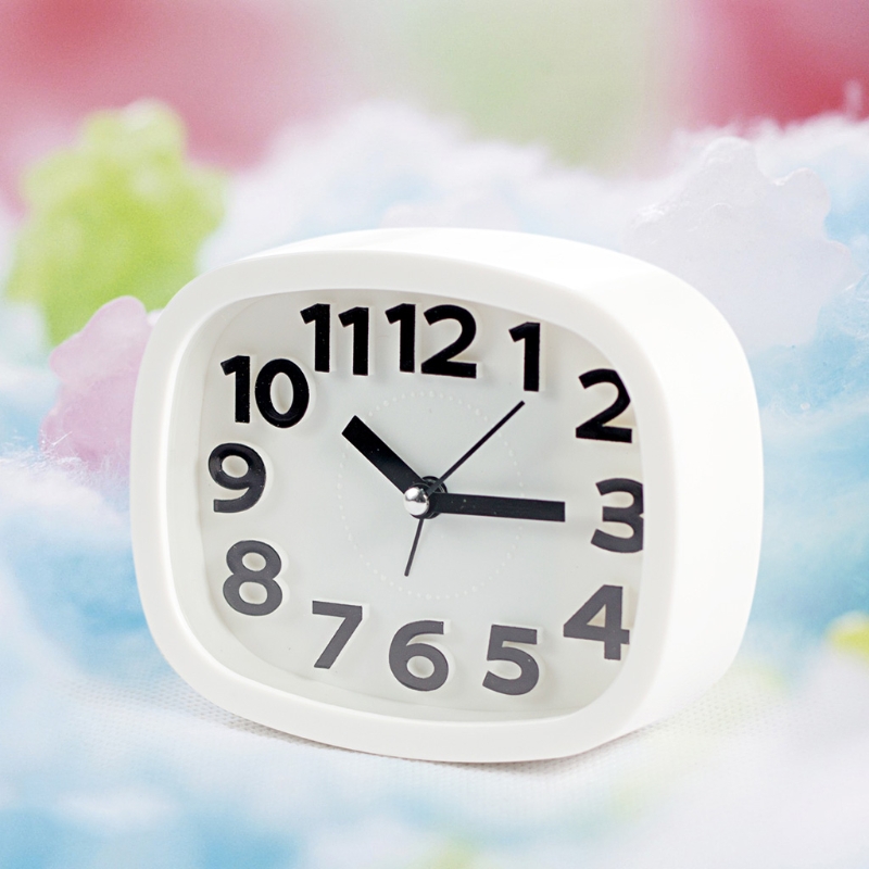Mini Mute Alarm Clocks Battery Bedside Desk Table Home Decor Kid Creat Gifts Square Portable Candy Colors