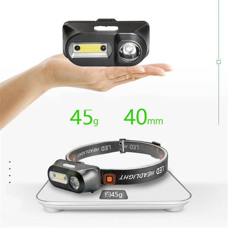 6000LM USB XP-G T6+COB Led Headlamp Head Flashlight Lamp Headlight Rechargeable 18650 Battery Working Portable Light