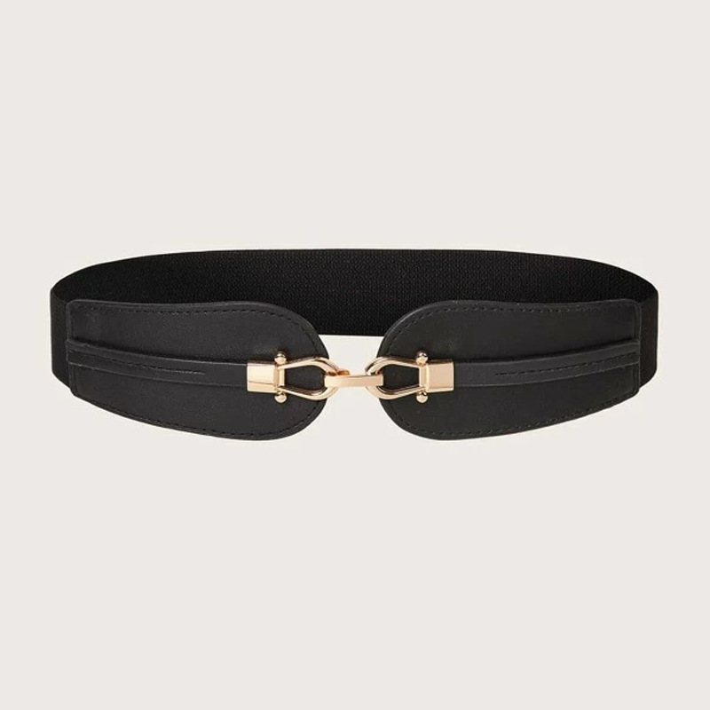Belts Female Wide Waistband Simple Metal Buckle Belt for Women Simple Elastic Band Cinch Waist Belt Suit Sweater Clothing Accessories