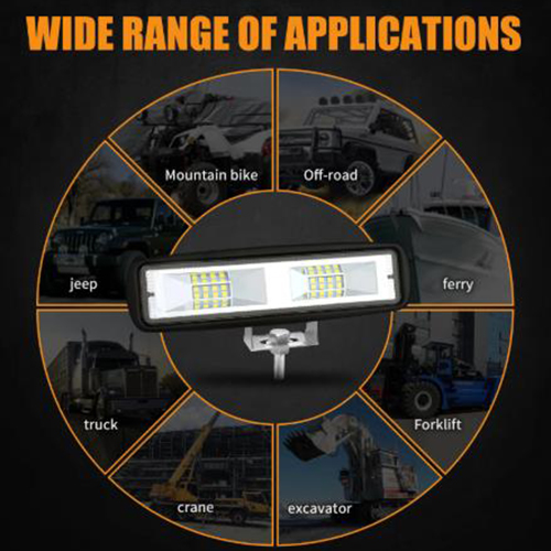 1PCS LED Work Light Bar Flood Light Warning Lights for Moto Offroad Atv Tractor Truck Car Barra LED Headlight Super Bright 24V