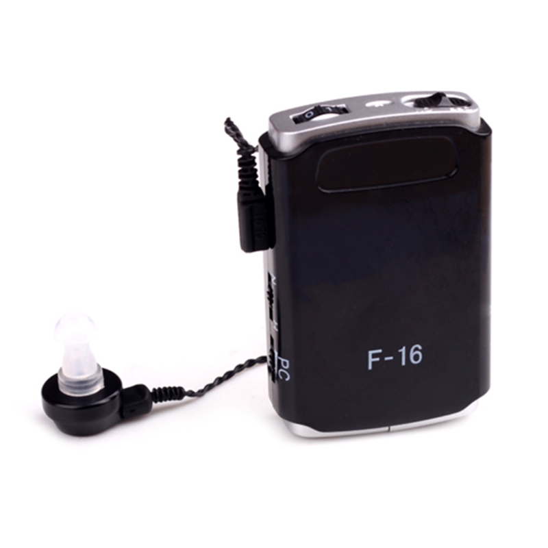 AXON F-16 Pocket High Power Wired Box Mini Hearing Aid Sound Amplifier Receiver Black