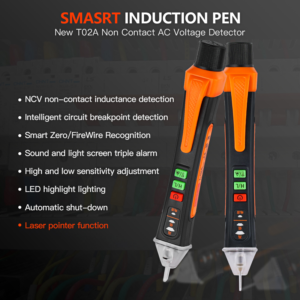 Non-Contact Voltage Detector Electrical Tools Voltage Indicator Tester Pen AC Voltage Test Smart Breakpoint Finder 12-1000V