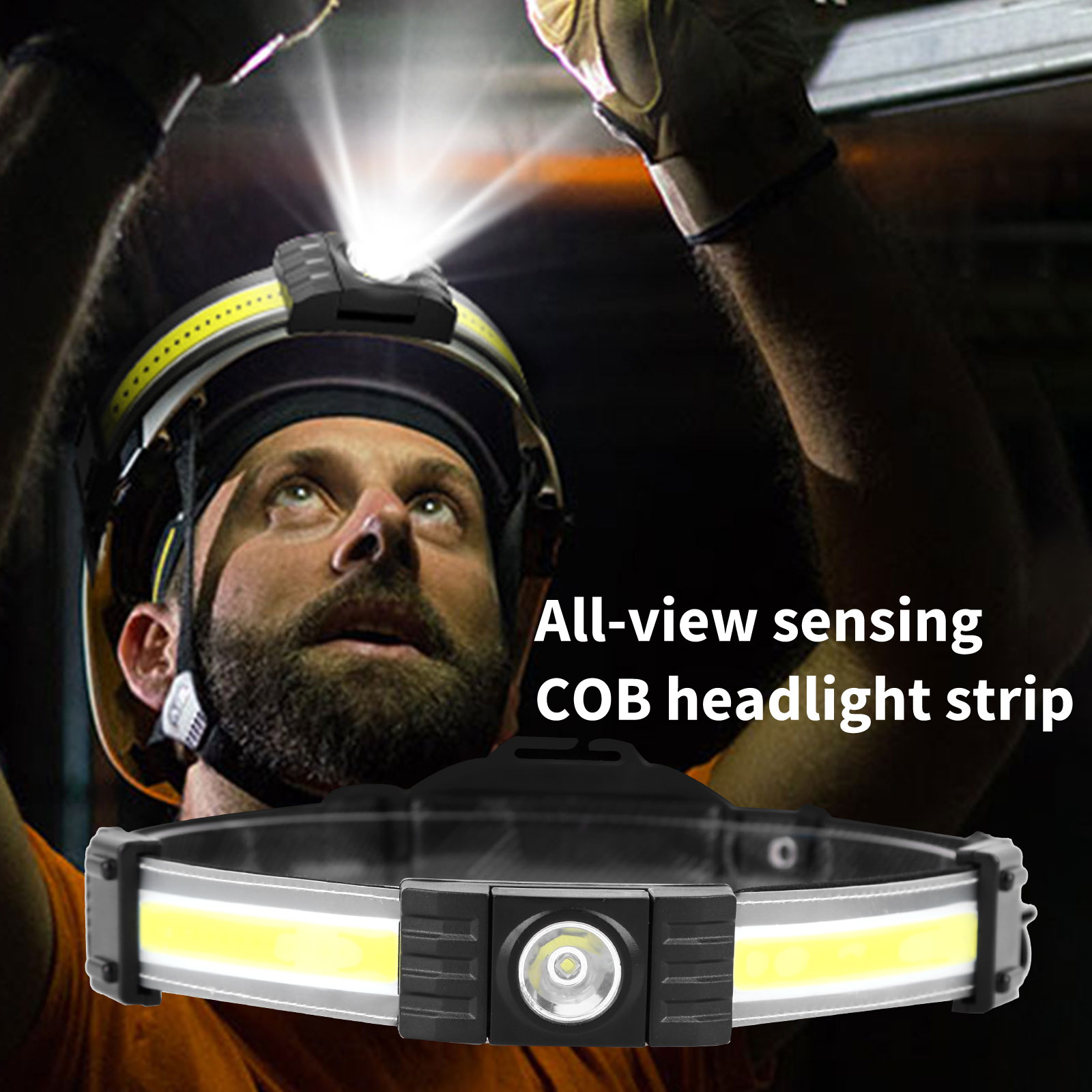 Full Vision LED Headlamp Flashlights - Lightweight COB Working Headlights