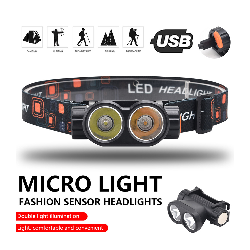 Mini LED Headlamp Camping Working Headlight Portable Head Torch for Outdoor Fishing Mountaineering Hiking Kit