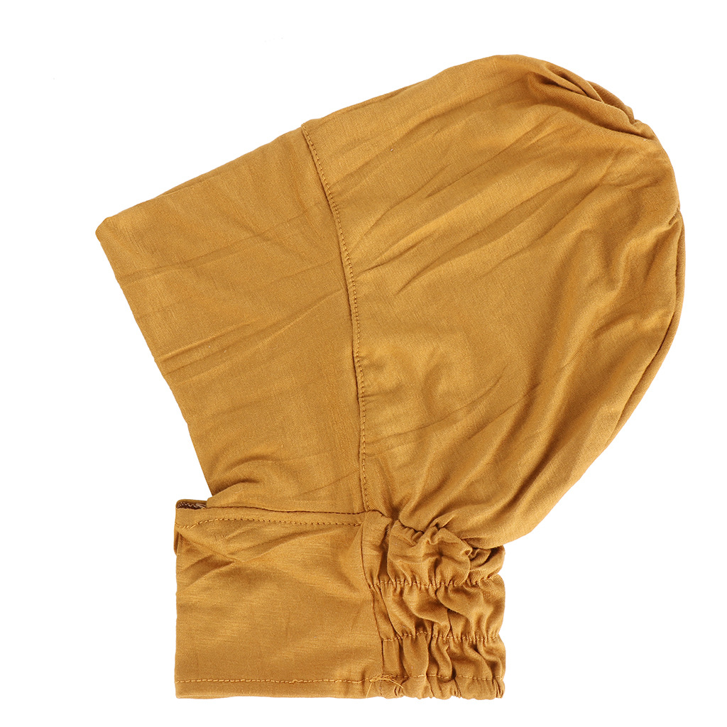 Women Muslim multicolor solid color bottoming elastic mercerized cotton four seasons pullover cap