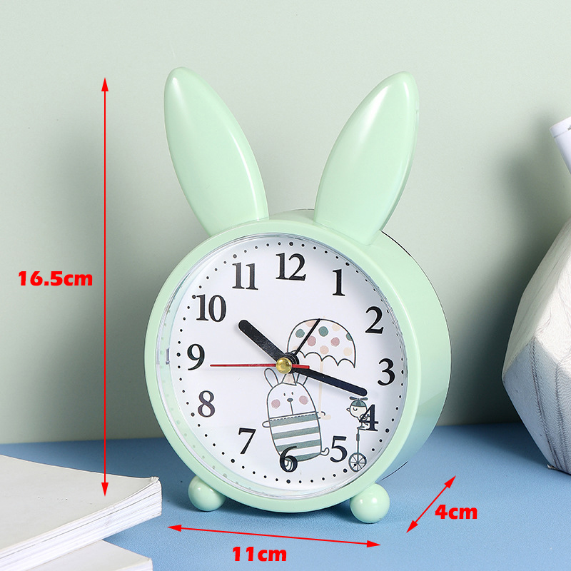 Cartoon Rabbit Alarm Clock Bedroom Bedside Decoration Simple Mute Small Alarm Clock Student Alarm Clock Gift