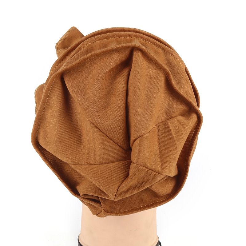 Women Muslim cotton chemotherapy cap two flower pullover cap confinement cap