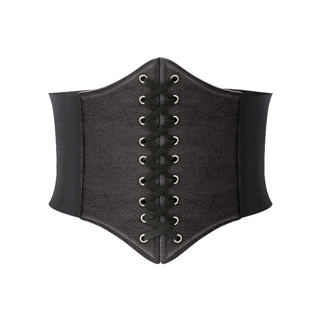 Corset Wide Belts For Women Pu Leather Slimming Body Waistband Female Shaping Girdle Elastic Waist Belt