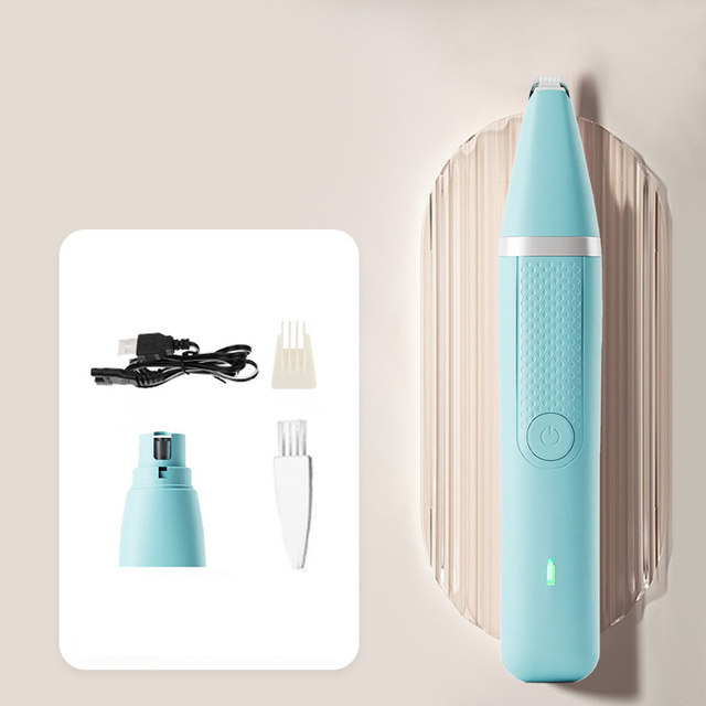 2 in 1 Rechargeable Pet Clipper for Dogs Cats Pet Foot Hair Trimmer Grooming Haircut Kit Pets Butt Ear Eyes Foot Hair Cutter