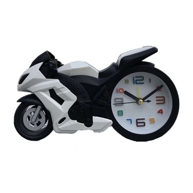 Creative Motorcycle Shape Quartz Clock Alarm Clocks Timekeeper Desktop