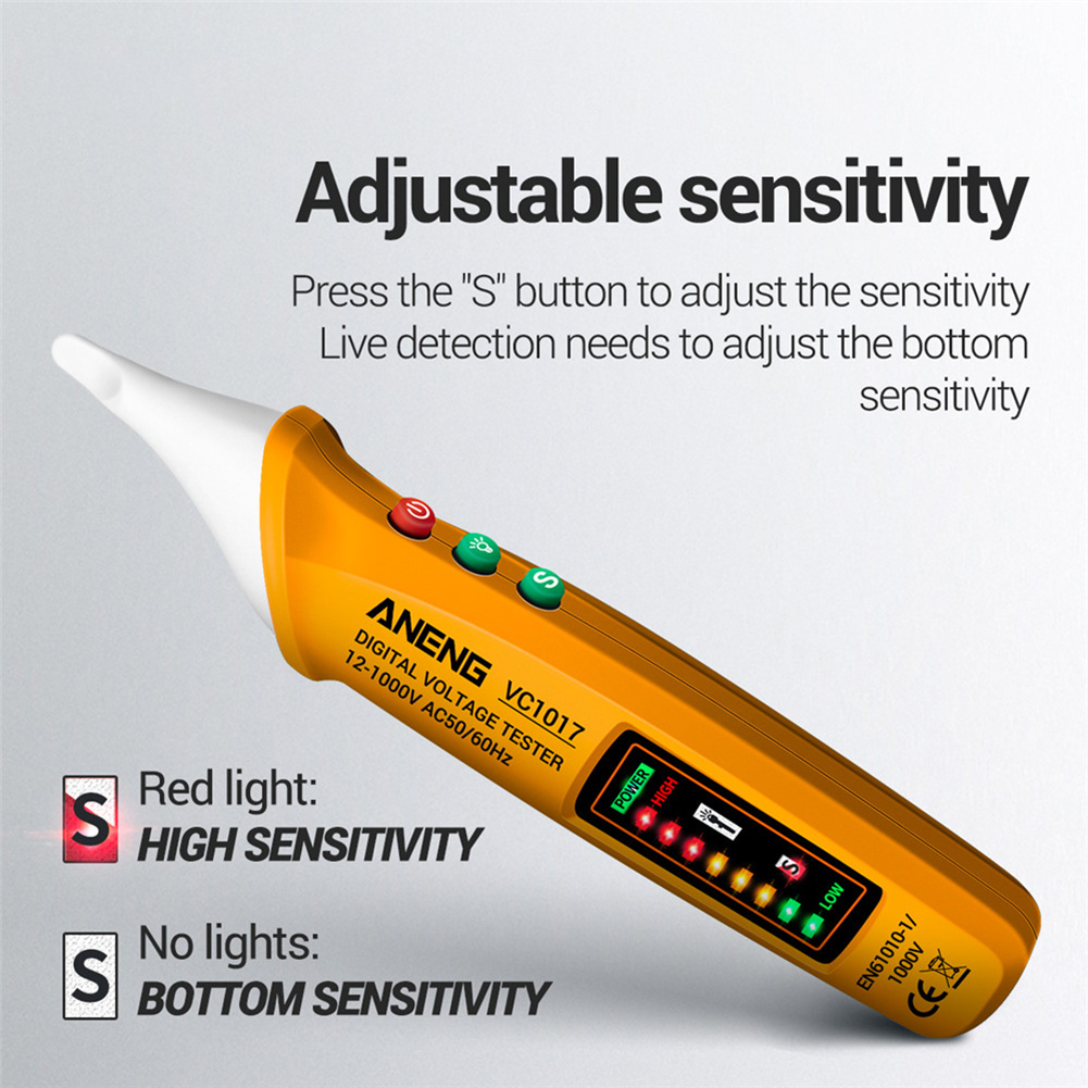 VC1017 Non-contact Pen Style LED Lights Electric Tools Sensor Tester Alarm Intelligent AC Power Outlet Voltage Meter Voltmeter