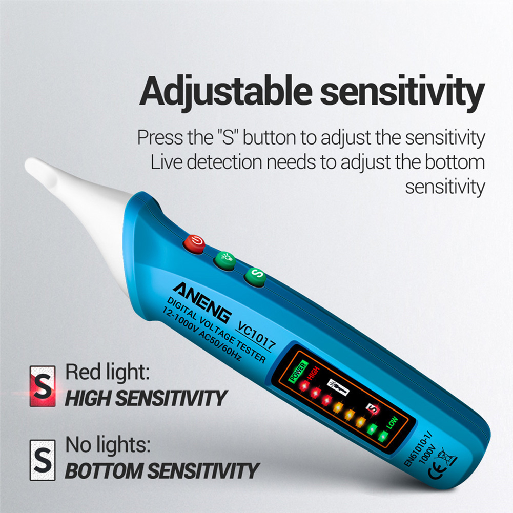 VC1017 Non-contact Pen Style LED Lights Electric Tools Sensor Tester Alarm Intelligent AC Power Outlet Voltage Meter Voltmeter