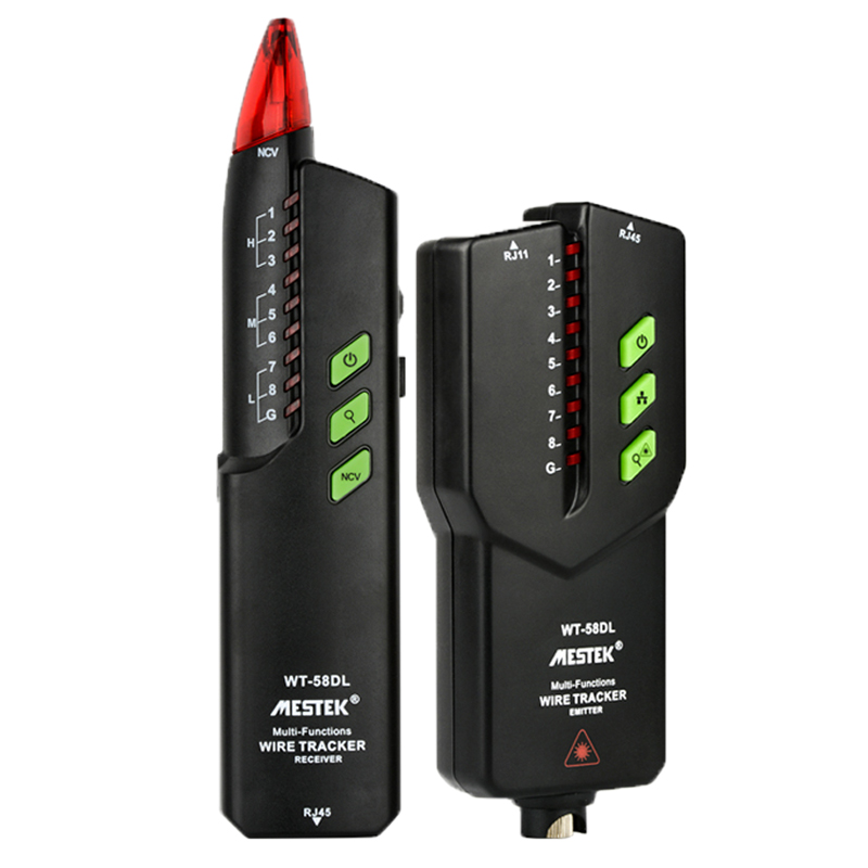 WT-58D Wire Trackers Track Network LAN Cable Tester Tools Cable Hunting Non-contact AC Voltage Detection Flashlight Line Finder