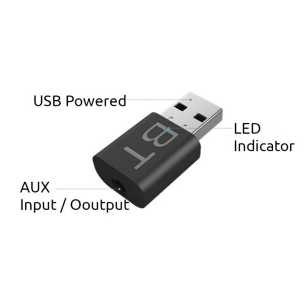 USB Bluetooth 5.0 Transmitter Receiver 5.0 + EDR Transmit/Receive Two-in-one Bluetooth 5.0 Adapter USB 3.5mm AUX Adapter Car TV