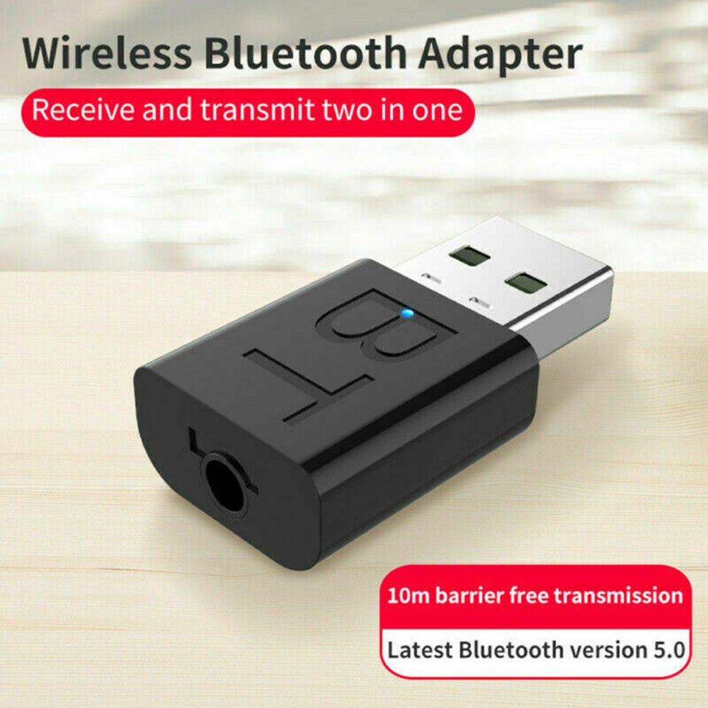 USB Bluetooth 5.0 Transmitter Receiver 5.0 + EDR Transmit/Receive Two-in-one Bluetooth 5.0 Adapter USB 3.5mm AUX Adapter Car TV