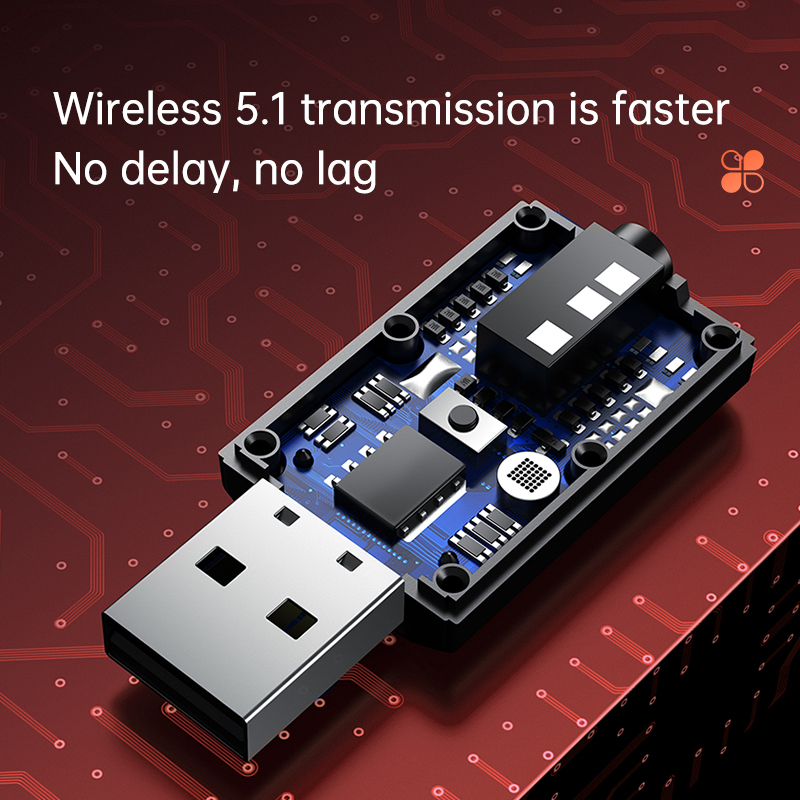 5.1 Bluetooth Adapter USB Wireless Bluetooth Receiver Transmitter 3.5mm Jack AUX Adapter for Computer Laptop TV Car PC