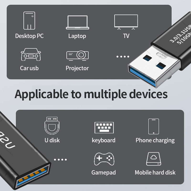 USB3.0 Connector USB To USB Adapter 10GBPS Gen1 Male to Male Female Converter SSD HDD Cable Extender Extension data transmission