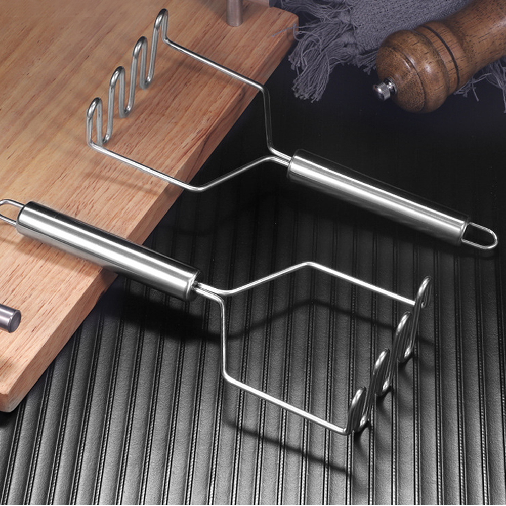 1PC Stainless Steel Potato Masher Potato Crusher Wave Shape Cutter Kitchen Accessories Kitchen Gadget Cooking Tools