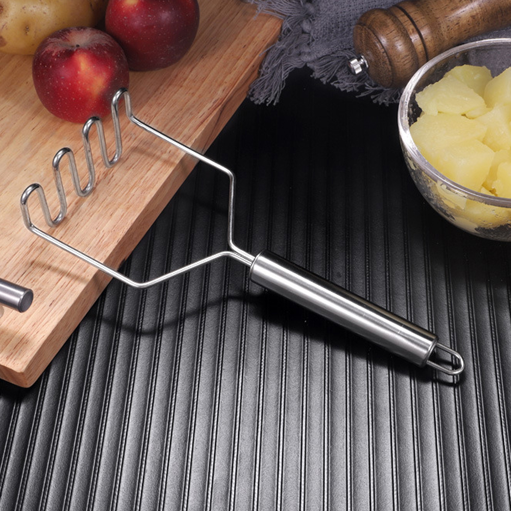 1PC Stainless Steel Potato Masher Potato Crusher Wave Shape Cutter Kitchen Accessories Kitchen Gadget Cooking Tools