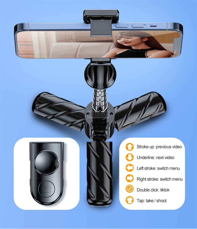 Portable Mini Camera Bluetooth Wireless Selfie Stick Tripod with Remote for IPhone 13 12 Pro Max Smartphone Selfiestick Monopod