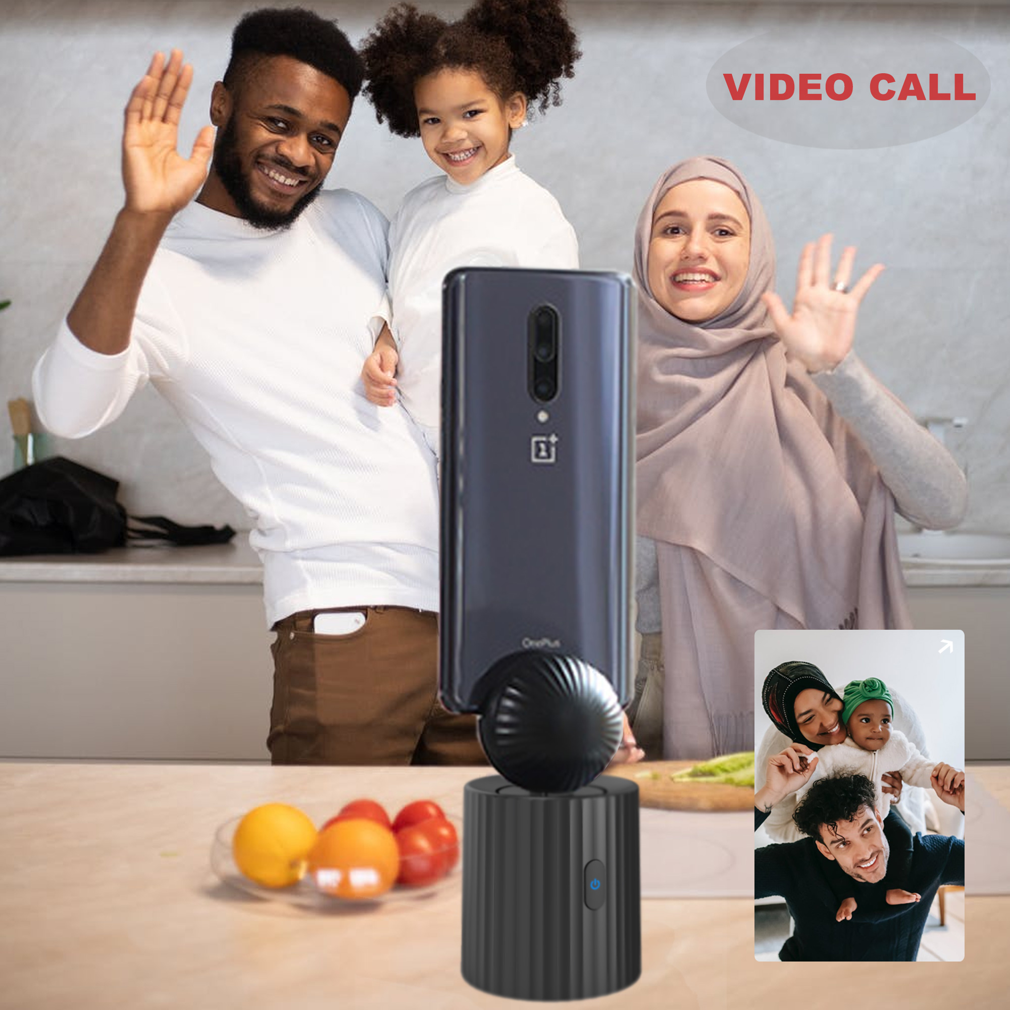 Rechargeable Smart Selfie Stick Tripod , 360 Auto Face Tracking Phone Holder Camera Tripod Holder Smart Shooting Phone Mount