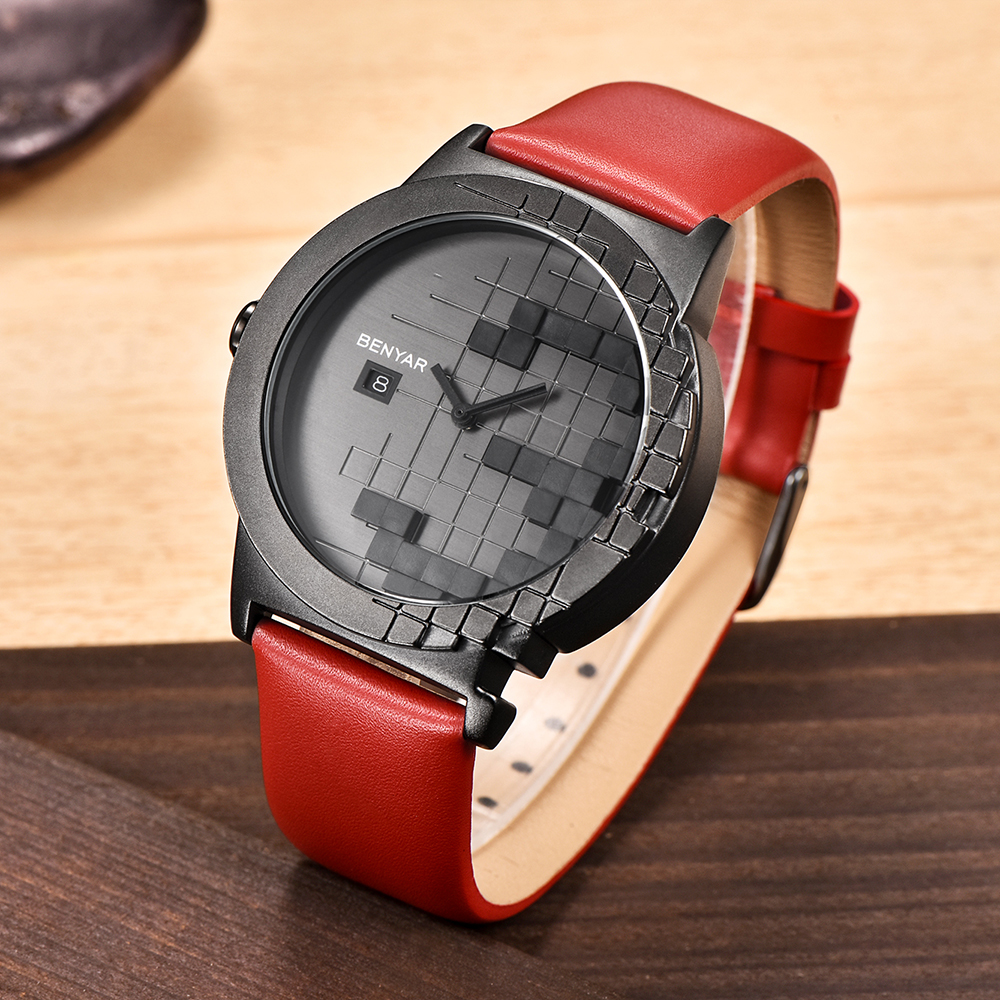 Women's Men Leather Strap Quartz Watch Luxury Brand Wristwatch Clock Relogio Feminino