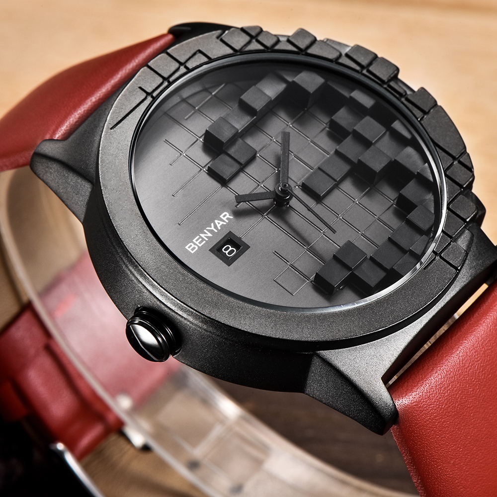 Women's Men Leather Strap Quartz Watch Luxury Brand Wristwatch Clock Relogio Feminino