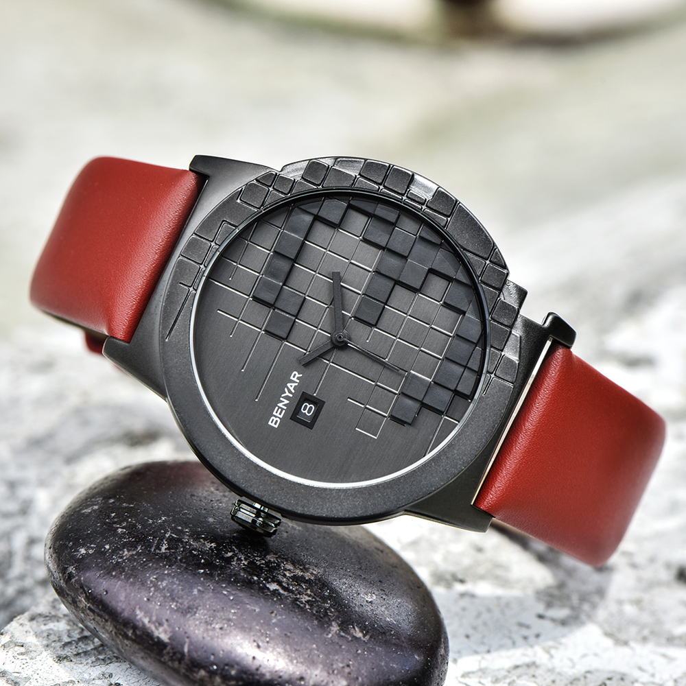 Women's Men Leather Strap Quartz Watch Luxury Brand Wristwatch Clock Relogio Feminino