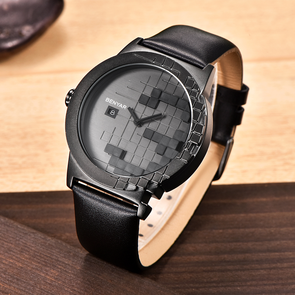 Women's Men Leather Strap Quartz Watch Luxury Brand Wristwatch Clock Relogio Feminino