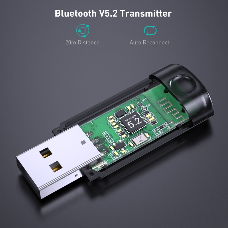 Bluetooth-compatible 5.2 Transmitter Wireless USB Dongle Adapter Music Adapter No Controller for xbox PS4 PS5 PC